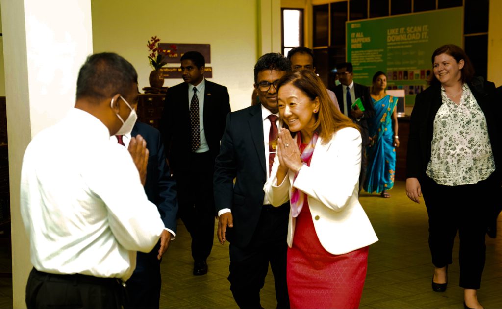 USA Ambassador to Sri Lanka Mrs. Julie Chung visited Library