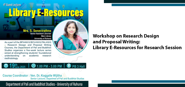 Workshop on Research Design and Proposal Writing: Library E-Resources for Research Session